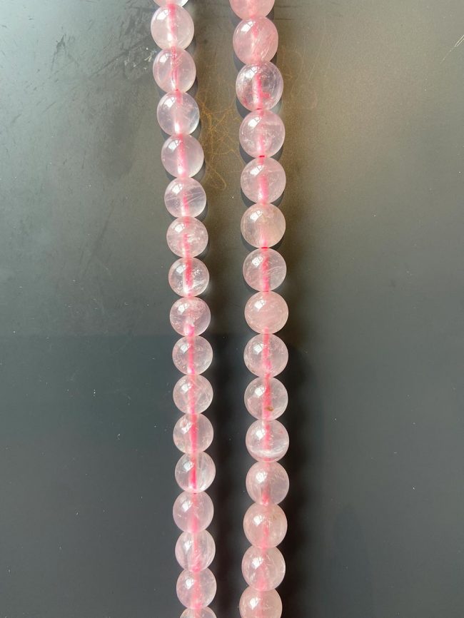 Perles quartz rose pierre lithothérapie